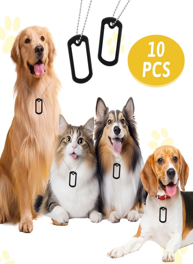 Aeaocvo 10 Pack Dog Tag Silencer, Rubber Dogs ID Tags Cover, Engraved Dogs Tags Silencers Protector with 4 Chains, Dog ID Tag Silicone Case to Reduce Noise, Black - Image 2